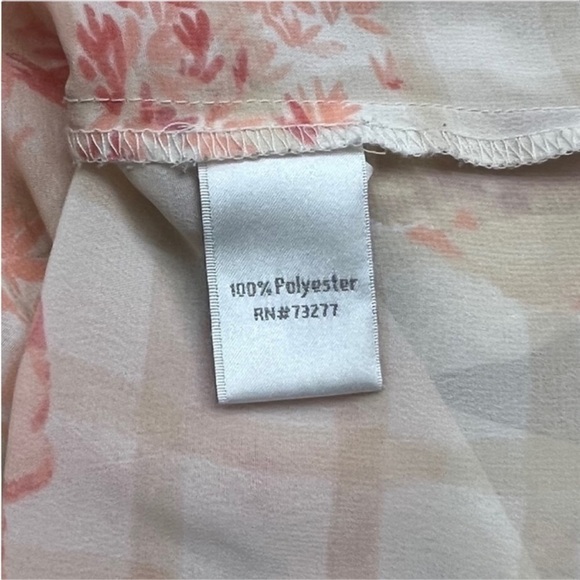 LC Lauren Conrad Cream Striped Floral Sheer Long Sleeve Top - Size Small - Picture 7 of 16